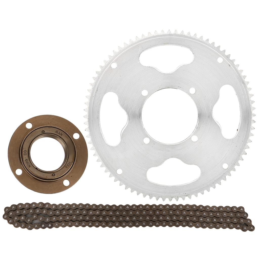 25H Kettensatz Vierloch-Kurbelgarnitur Getriebeloses Freilaufzahnrad 146-Glieder-Kette für Elektroroller