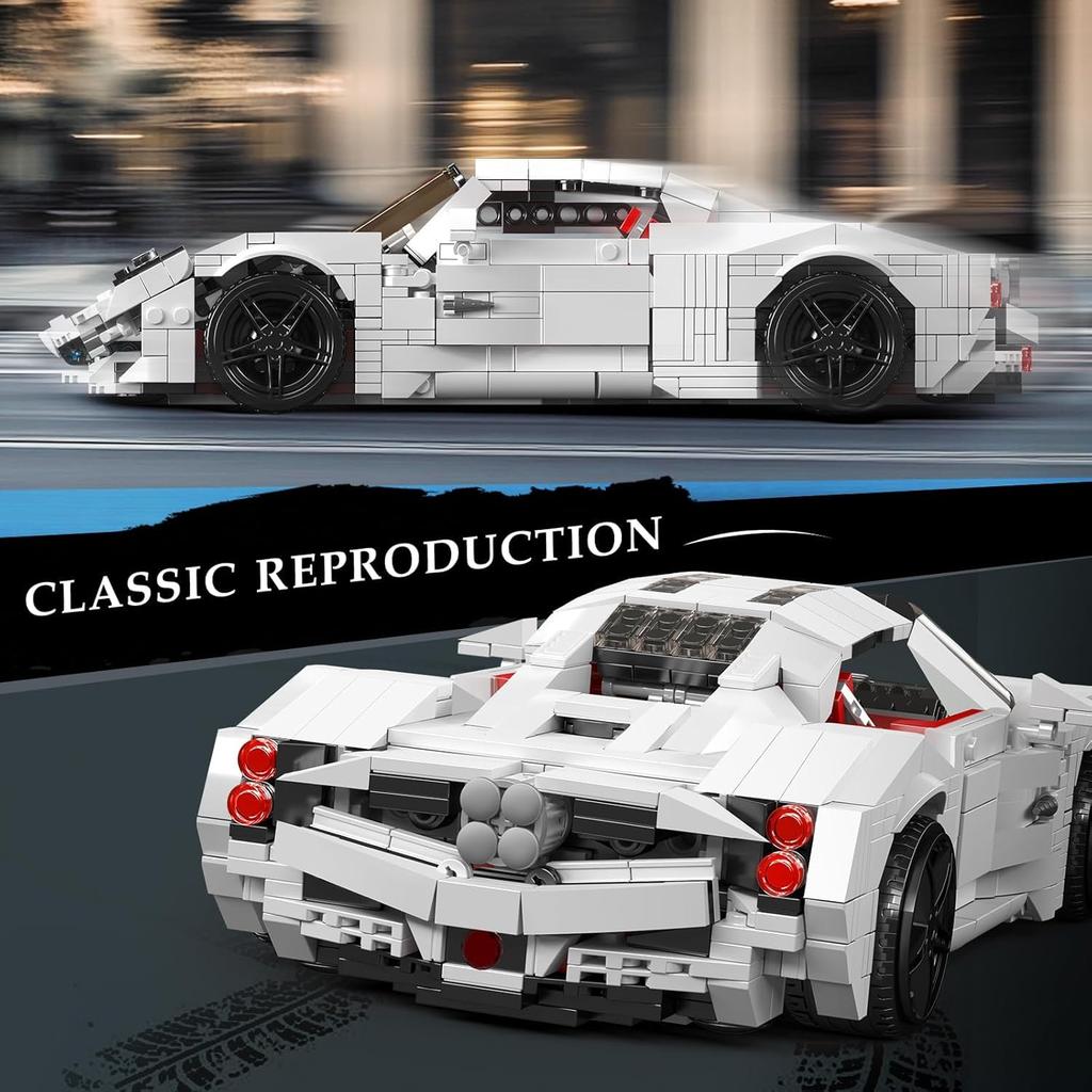 Mould King 10196 Utopia Supercar Building Kit, 1423+ Piece Tech Sports Car Model, Creative Building Toy for Teens and Adults