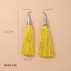 Ice Silk Tassel Earrings with Metal Cap - Korean Style Celebrity Dangle Hooks