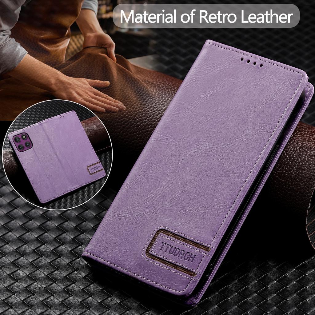TTUDRCH Style 007 For Motorola Moto G56 5G Leather Case RFID Blocking Wallet Stand Phone Cover