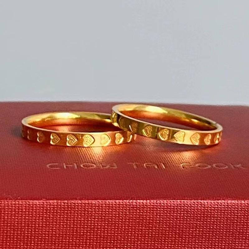 Heart Ring: Gold-Plated Brass Index Finger Ring, Simple Couple Design - Perfect Qixi Festival Gift for Girlfriend