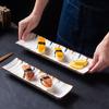 Rechteckige Keramikplatte im japanischen Stil, Sushi-Snack-Dessert-Serviertablett für Frühstück & Haushaltsgeschirr