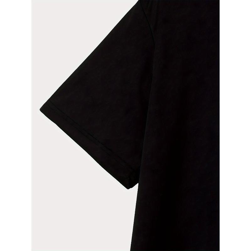 Europäische Größen Neues T-Shirt mit Modischen Mustern, Bequeme Herrenbekleidung, Bedrucktes T-Shirt, Großer Rock Kultur Freizeitkleidung, Lockeres T-Shirt