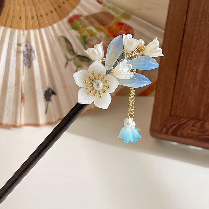 Maiglöckchen Quasten Haarnadel für Damen: Elegante Hanfu-Kopfbedeckung im antiken Stil