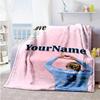 Haaland 211 Customize Text Blanket Throw Personalized Blanket Soft Warm Cozy for Couch Livingroom Living Room Home Decor Four Seasons Universal