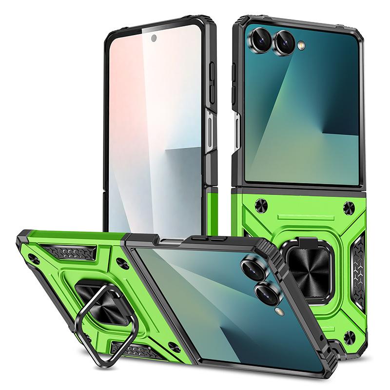 Applicable To Samsung Zflip1 Folding Mobile Phone Case Magnetic Ring 2-in-1 Hot-selling Case Z Flip1