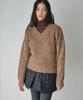 BELLOL Hazzi Heathered V-Neck Knit Sweater Brown