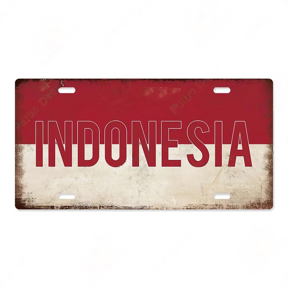 FJ Country National Flag Metal TinSigns Decor License Plate Plaque Metal Vintage Home Wall Decoration for Bar Pub Man Cave