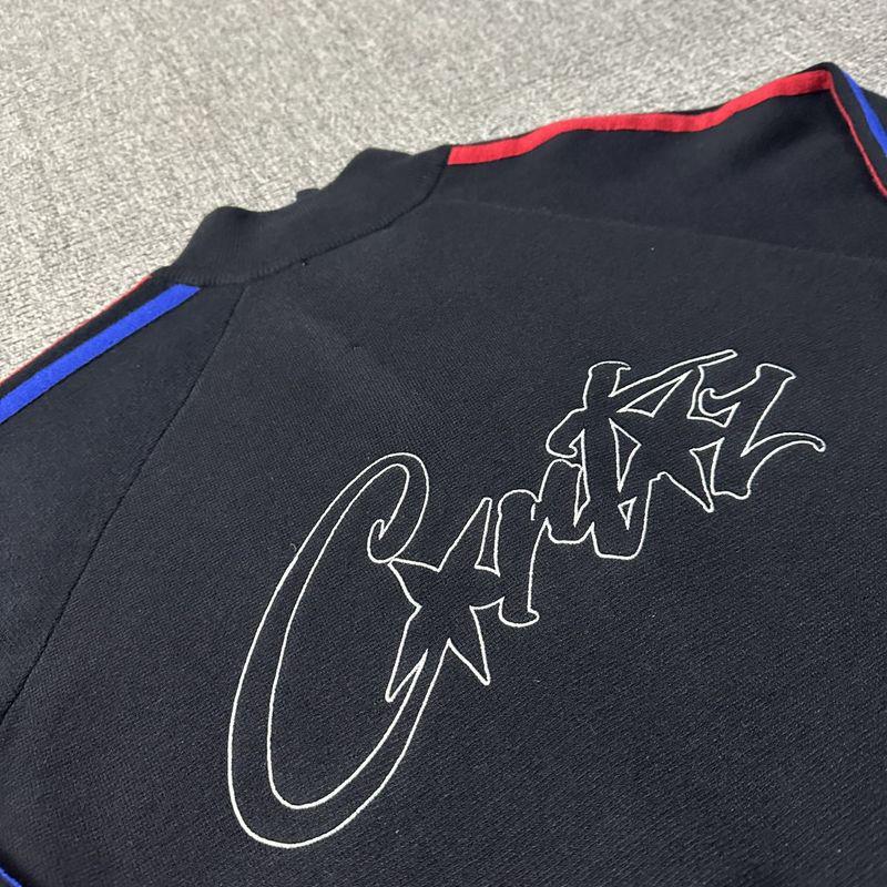 Cardigã com Zíper Alcatraz de Lã Corteiz: Jaqueta de Rua Retrô Americana Tendência