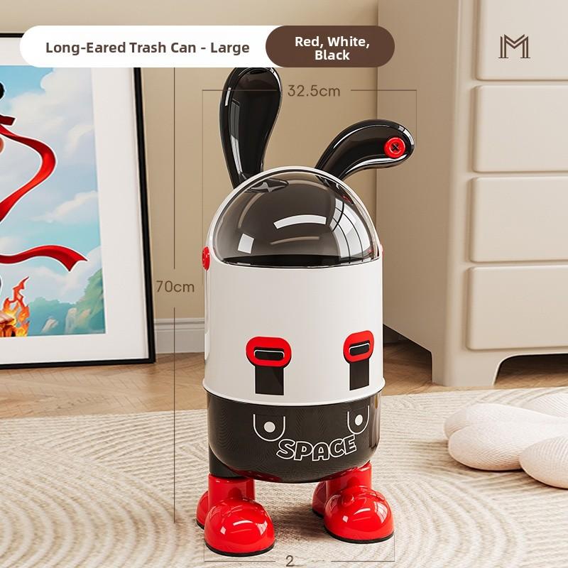 Modern Style Home Bathroom Trash Can Large Capacity Creative Cover Design High Aesthetic Value Luxury Living Room Trash Can