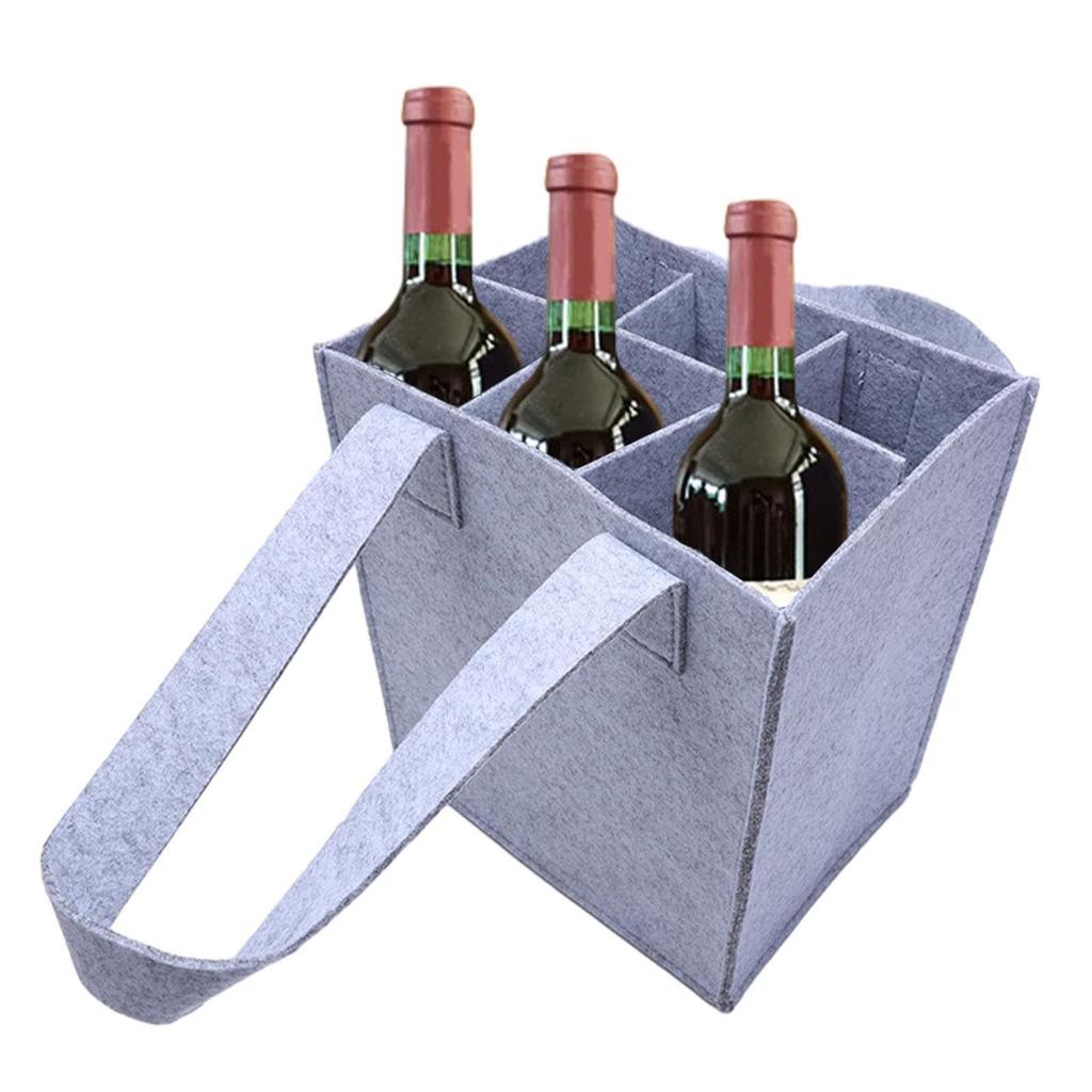 Taška na víno z plsti Taška na přenášení vína z plsti Plstěný obal na víno Přenosná ochranná taška pro cestování a večírky
