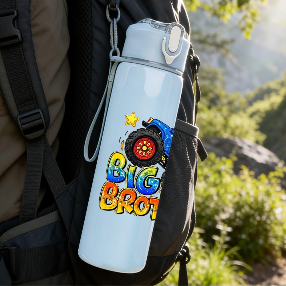1PC Colorful Race Car Cartoon Badge Print 750ml Color Plastic Sports Water Bottle Leakproof Flip Straw Lid Suitable for Sports Office Home Use