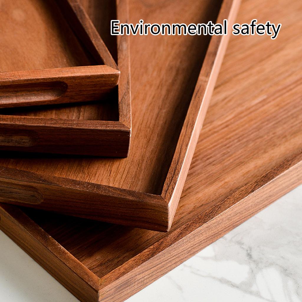 Wooden Food Serving Trays Rectangular Shape Wooden Trays for Crafts Kitchen Food Dish for Snacks Mini Bars Chocolate