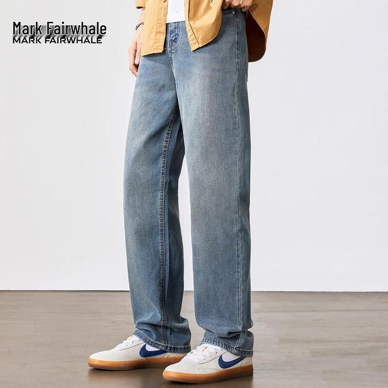 Mark Fairwhale Men's Tencel Lyocell Loose Straight-Leg Jeans