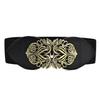 Korean Women's Retro Palace Carved Elastic Wide Belt - Fashionable Ladies' Corset Waist Belt, Multi-Sizes