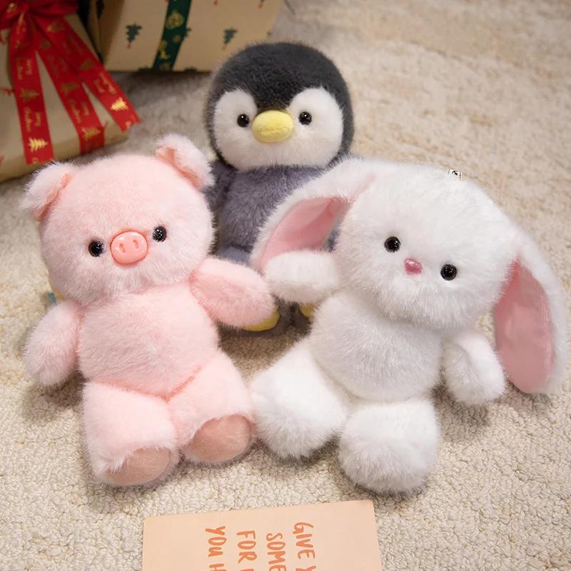 6 Styles Cartoon Running Animal Plush Toys Panda Penguin Rabbit Elephant Doll Cuddly Lively Companion Doll Funny Kids Gift