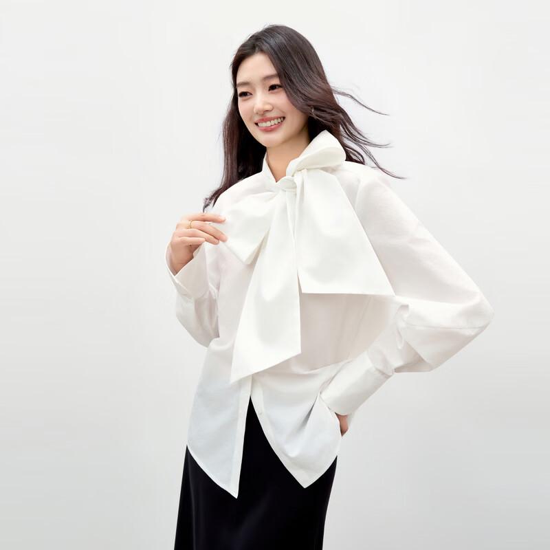 Women s Loose Drop-Shoulder Bow Tie Blouse XL