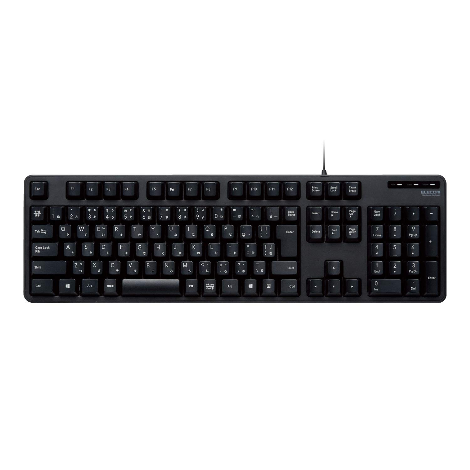 

ELECOM Wired Membrane Full Keyboard, Black, TK-FCM104XBK чорний