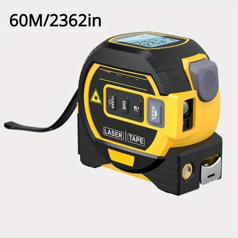 

Лазерный дальномер 3 в 1 Измерительная лента ЖК-дисплей с подсветкой зоны дальномера и устройством для измерения объема здания 60M/2362in