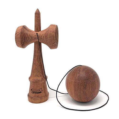 MyCircus Kendama (Cherry Wood) Adult JUGGLE 4FUN (Includes Replacement Strings and Bag)