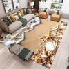 3D Seestern Strand Muschel Seestern Sand Teppich für Wohnzimmer Schlafzimmer Zuhause Sofa Dekoration, Kinder Spiel Rutschfeste Bodenmatte