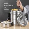 UOASO 3-Layer Drum-Shaped Stainless Steel Insulated Lunch Box