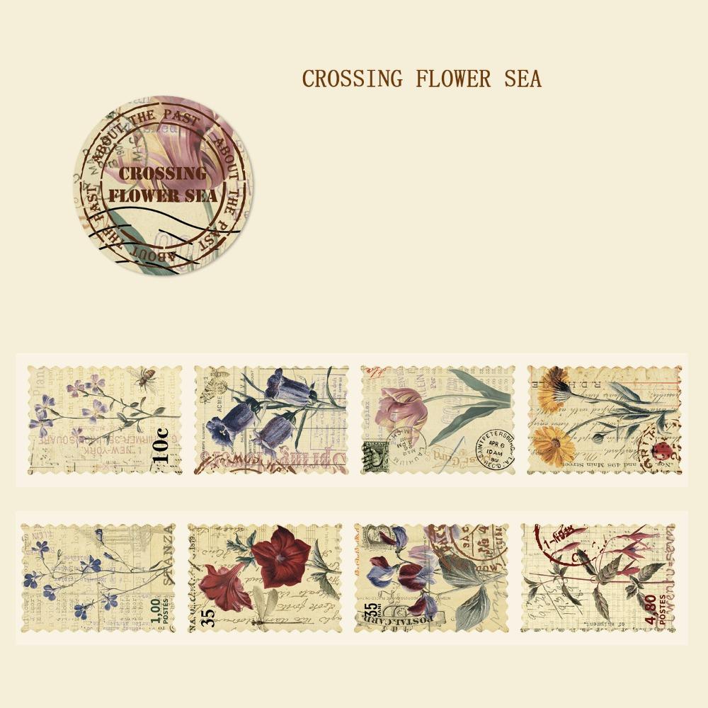 

DIY Washi Tape About the Past Series Decorative Paper Tape New Die-Cut Tape Journal Decor Crossing Flower Sea