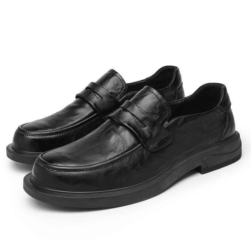 

Men Loafers Male Comfortable Business Shoe Leather All-match Men Casual Shoes New Arrival Handmade Classic Men Shoes for Wedding 44 чёрный