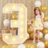 0-9 Numbers Giant Birthday Figure Light Up Balloons Birthday Balloon Frame  Party Decoration
