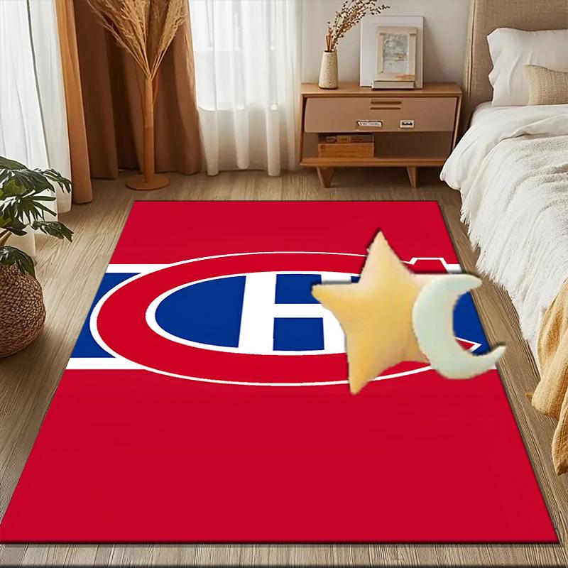 Canadiens Eishockey Team Fußmatte für Wohnzimmer, Spielzimmer, Büro, Schlafzimmer, Bürobodenmatte Verspieltes Design, Weihnachts-Fan-Geschenke