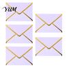 Elegant Handwritten Letter Holders 5Pcs Western Style Envelopes with Gold Foil Trim, Offset Paper Invitation Personalized Message for Wedding,