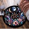 Floral Moon Phase Circular Rug - Office Decorative Carpet For Living Room Bedroom Door Mat Floor Rug Computer Chair Area Rug