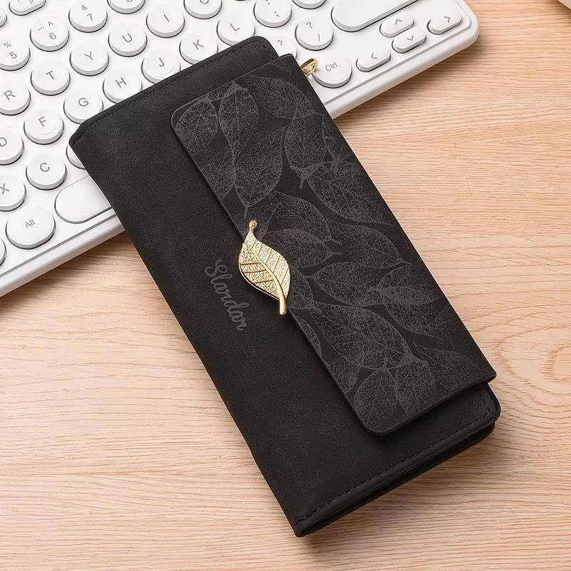 Women's Retro Leaf Clutch Wallet - 2026 Niche Design