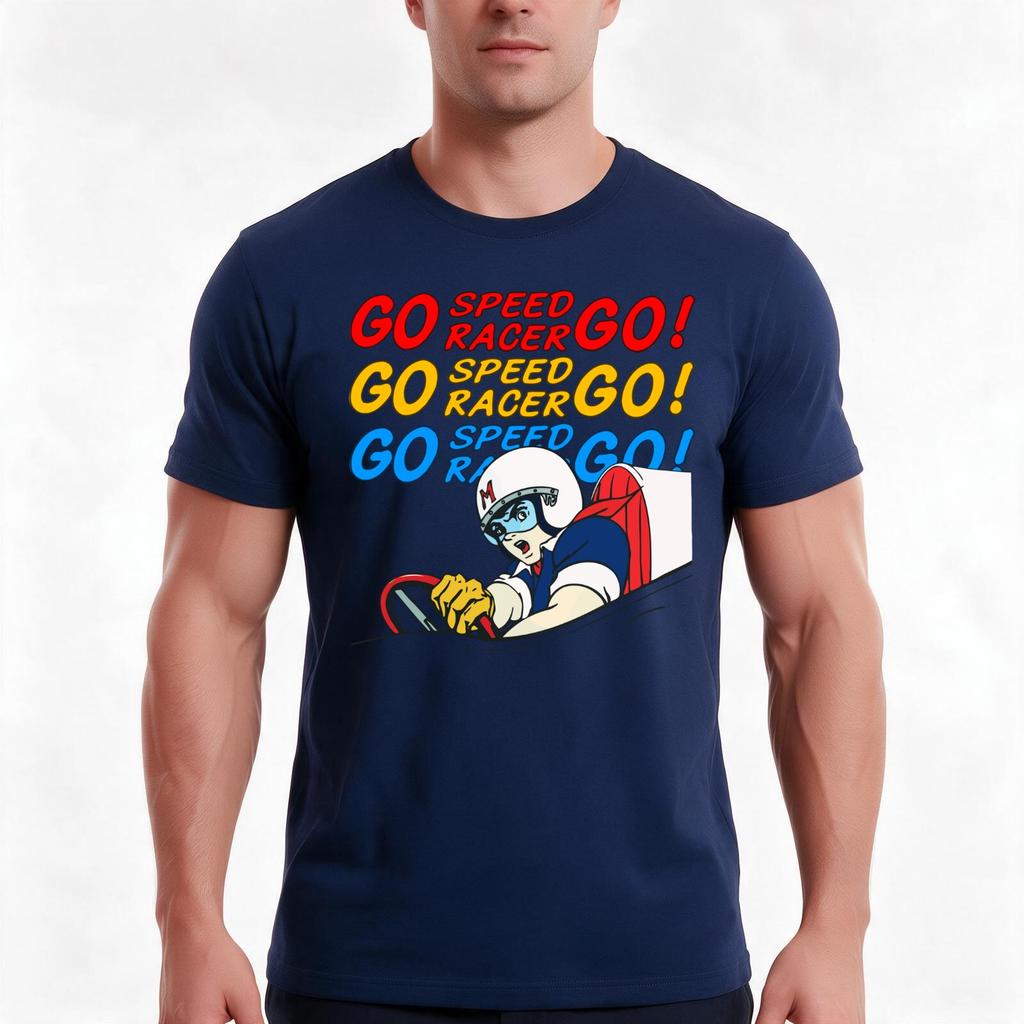 Go Speed Racer Go Tshirt Summer Casual Cotton Tee Oversized Streetwear Tops Vintage Graphic Print Loose Fit Short Sleeve