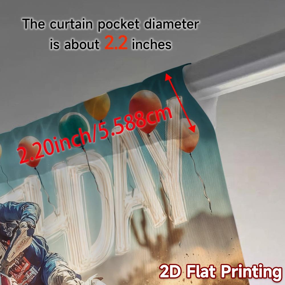 Set Of 2 Flat Printing Curtains Without Rod Birthday Thrill Popular Fashionable Fabric All Seasons Ldeal Curtain Made Polyester
