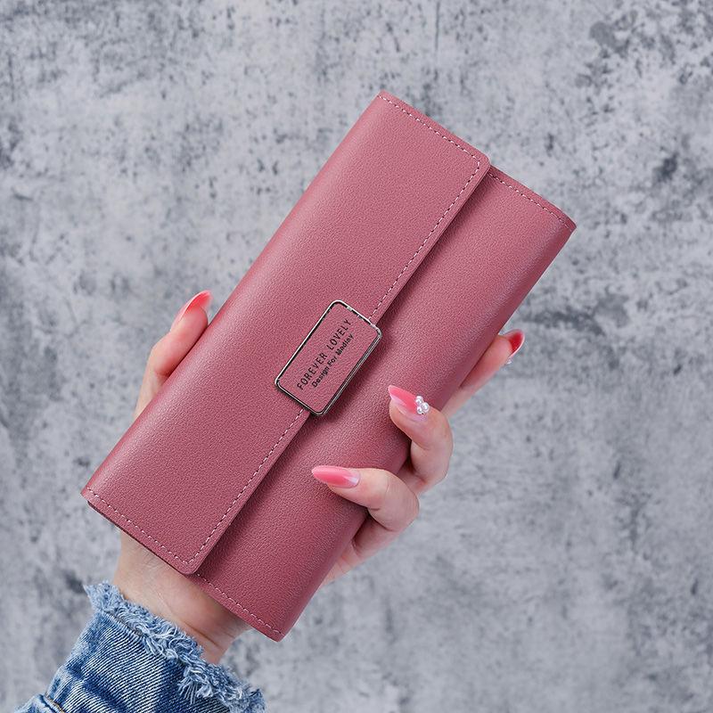 Korean Style Women's Minimalist Tri-Fold Wallet & Card Holder
