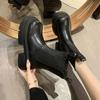 Thick-soled Medium Tube Martin Boots Women's 2025 New Spring and Autumn Single Boots British Cigarette Boots Autumn Chelsea Short Boots