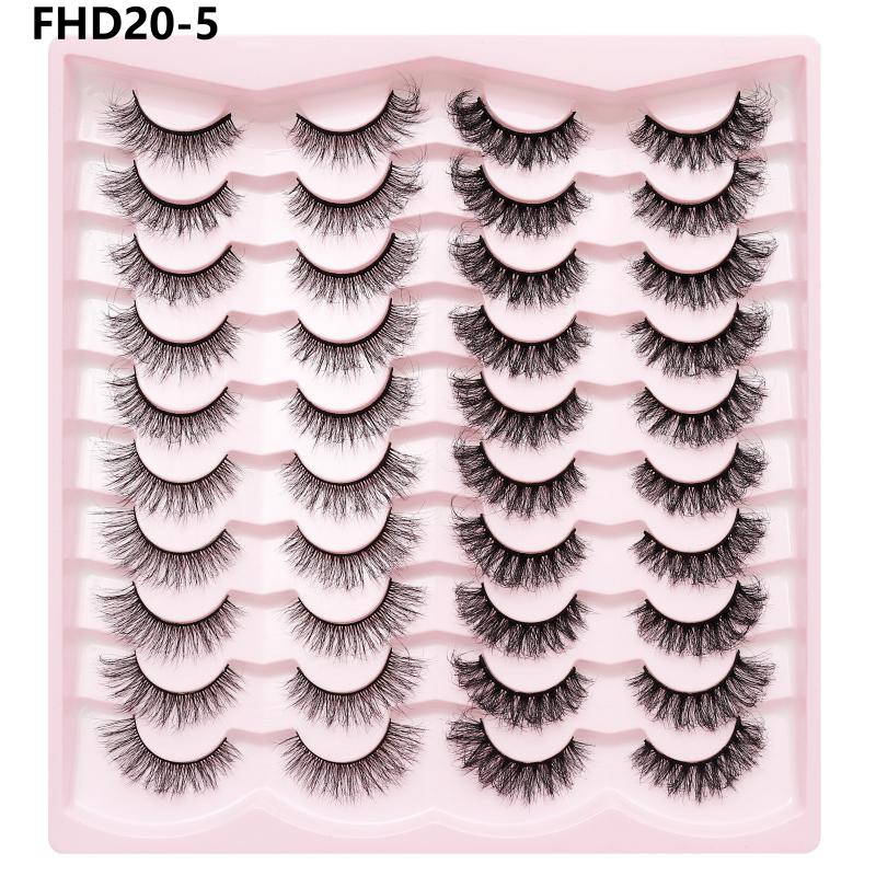 20 Pairs Faux Mink Lashes 3D Fluffy Natural Lashes Makeup False Eyelashes Russian Strip Lashes Eyelash Extension