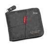 Men's Cross-border Patchwork Oil Wax Leather Tri-fold Short Wallet with Coin Pouch