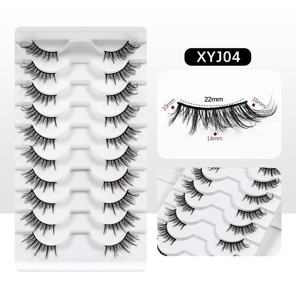 10 Pairs Half Lashes Free Shipping Fluffy Wispy Natural False Eyelashes Cheap Makeup Cat Eye Eyelashes