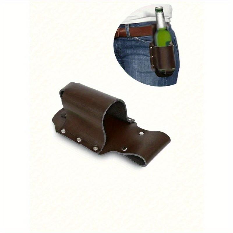 1pc Classic PU Leather Bottle Holster Bottle Holders Belt Waist Bag Beer Bottle Case for Travel Outdoor Backyard Portable Outdoor Waist Bag