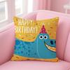 Cute Cartoon Dinosaur Cushion Cover Pillow Case Soft Friendly Fabric & Concealed Zipper