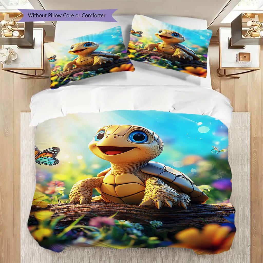 Juego de Colcha con Estampado de Carey Funda de Colcha Funda de Almohada Decoración del Hogar Regalo de Cumpleaños (1 * funda nórdica + 2 * fundas de almohada, sin núcleo)