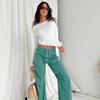 Women Slim Fit Long Sleeve Crop Top Casual Solid Color Basic Tee Streetwear Pullover Shirts for Spring Autumn Fashion