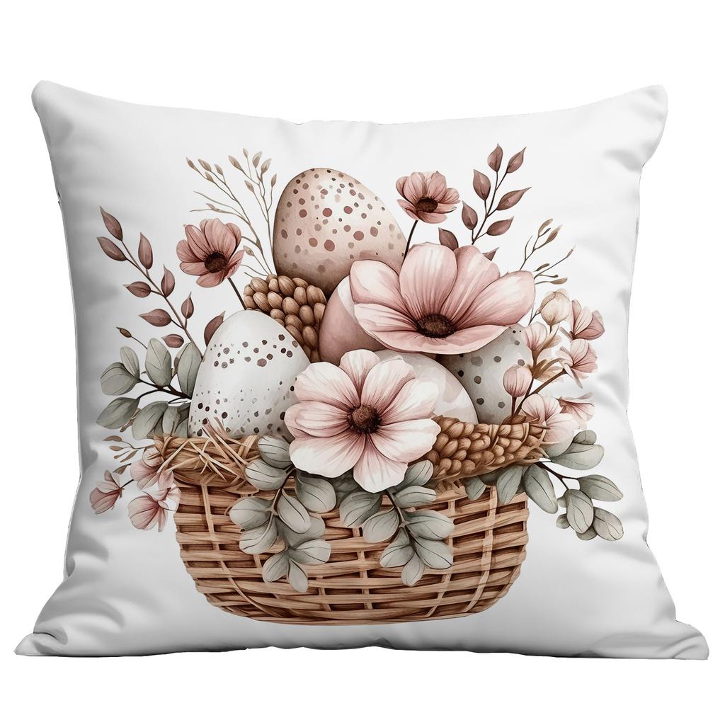 Neues Ostern Retro Floral Hase Ei Push Kissenbezug Zuhause Sofa Kissenbezug