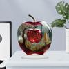 2D Apple Shape Plaque Table Sign 16.7x20cm Waterproof with Base Multipurpose Holiday Season Decor