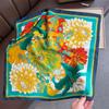 New Peony Scarf for Women  Fashionable  Versatile and High-end Square Scarf Korean Style Neck Scarf Temperament Printed Scarf Tying Bag