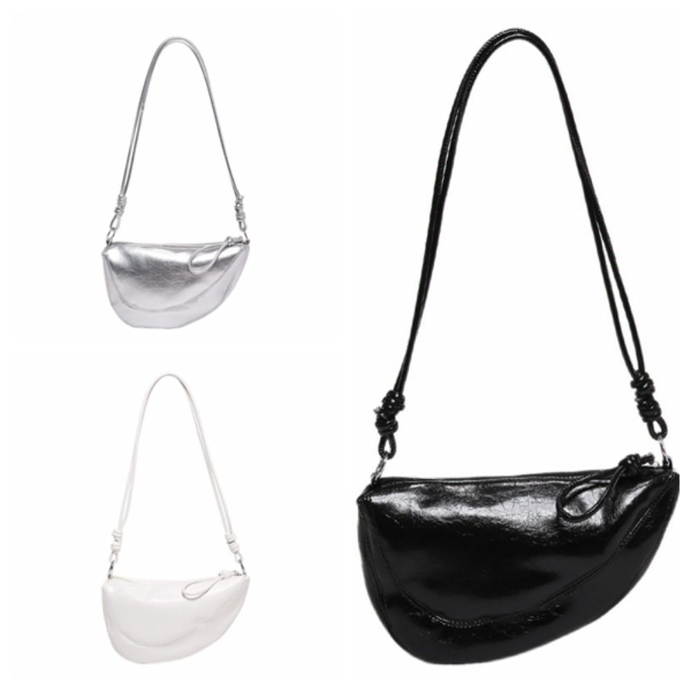 PU Leather Retro Saddle Bag Fashi Design Korean Style Crossbody Bags Shoulder Bag Solid Color Versatile Dumplings Bag Travel