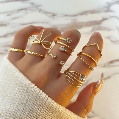 2023 New Fashion Women's Ring Set Luxury Shining Nightclub Ring Opening Adjustment Elegant Charming Women's Ring Set Exquisite Gift Ring