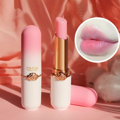 Moisturizing Waterproof Long Lasting Non-stick Cup Lip Care Repair Natural Peach Color Changing Lipstick Makeup Lip Gloss
